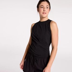 NWOT CALIA Women's Wrap Front Tissue Tank in Black Size L